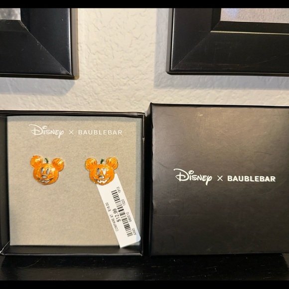 Disney x Baublebar Pumpkin Mickey Earrings-NEW - Picture 1 of 4